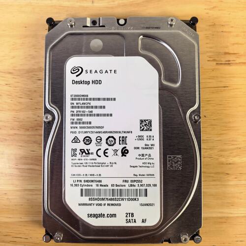 议价希捷2TB机械硬盘，型号ST2000DM008，3.5寸SA可维修