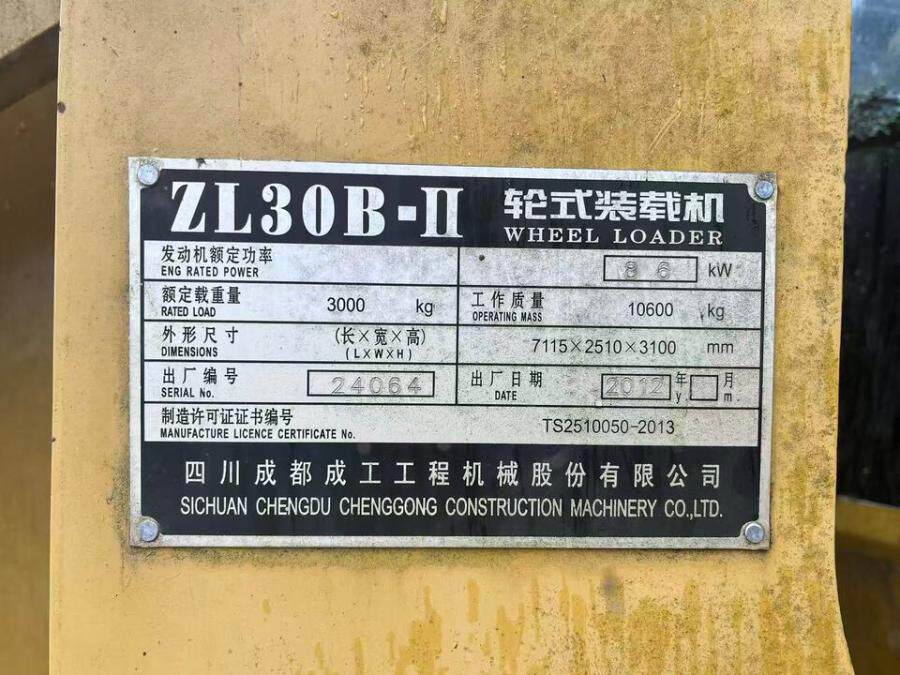 3月10日神农架变卖ZL30B-Ⅱ轮式装载机一辆网络拍卖公告