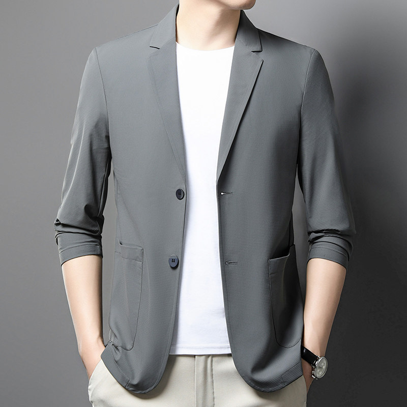 夏季轻薄防晒抗皱男士商务西服