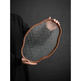 茶室水果点心盘 海棠花玻璃托盘 功夫茶具 HOME家居日式 MOMO