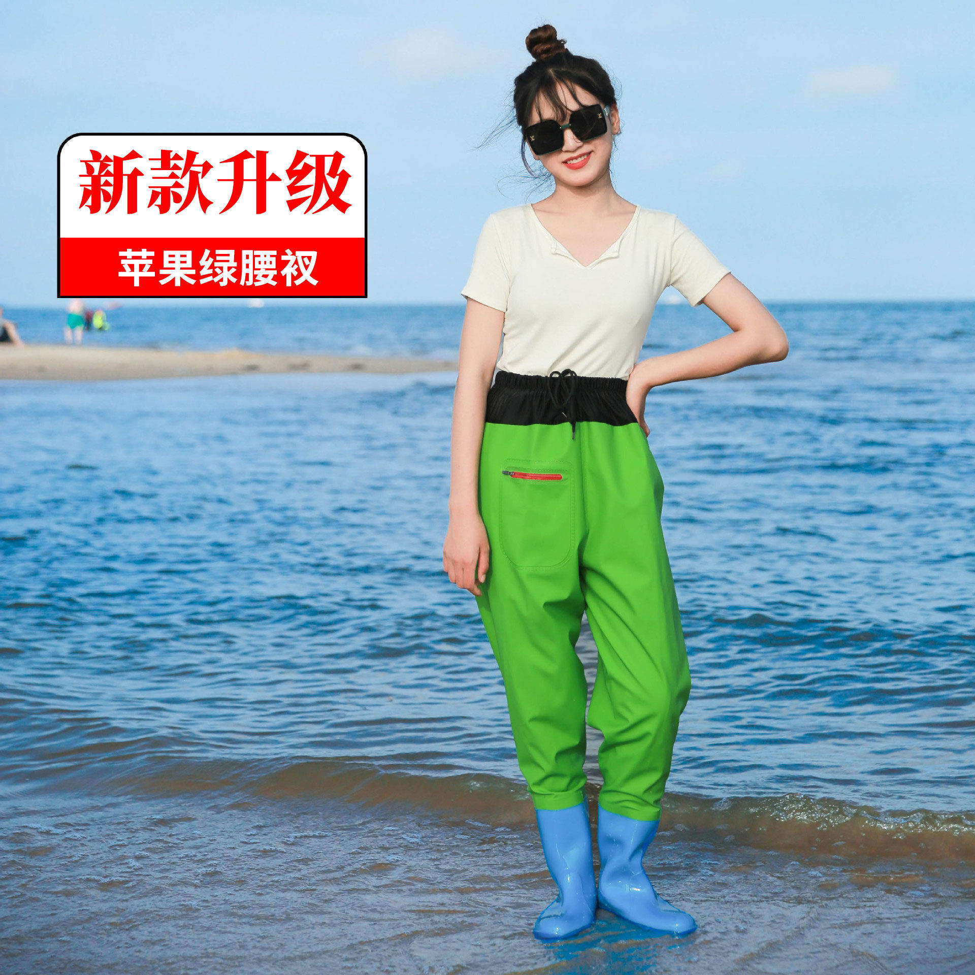 全身防水下水裤成人齐腰钓鱼超轻捉鱼下半身男体服连体雨衣服雨水,居家日用,下水裤,淘宝优惠券,粉丝福利购,淘宝优惠卷