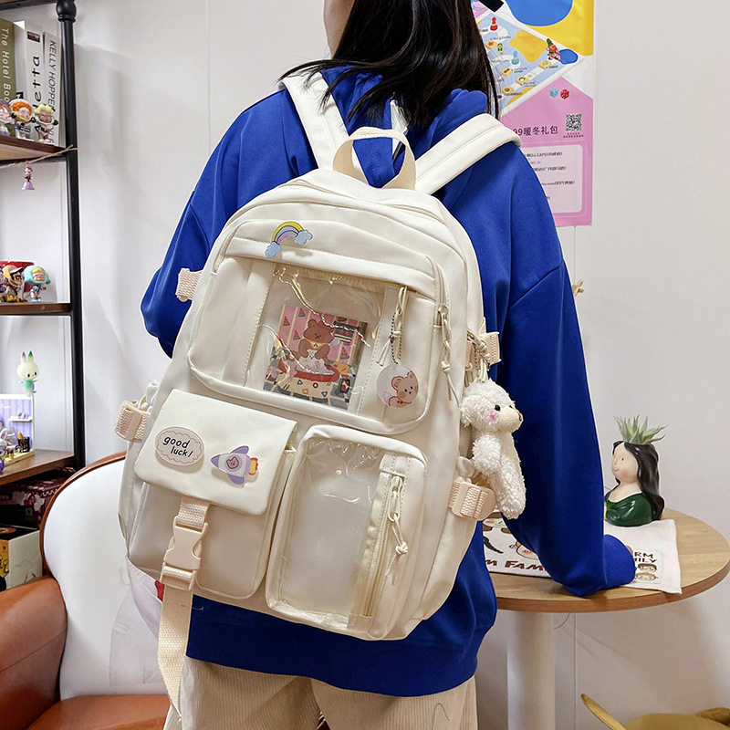 书包男高中生高颜值ins风学生女韩版原宿ulzzang双肩包初中生背包