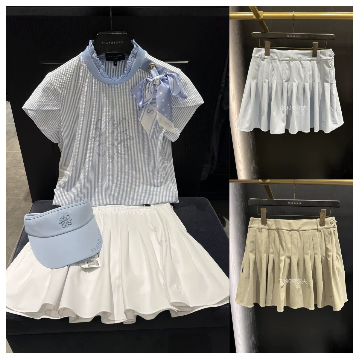 [St andrews高尔夫服装女士24夏季薄款冷感百褶休闲短裙韩国代购]