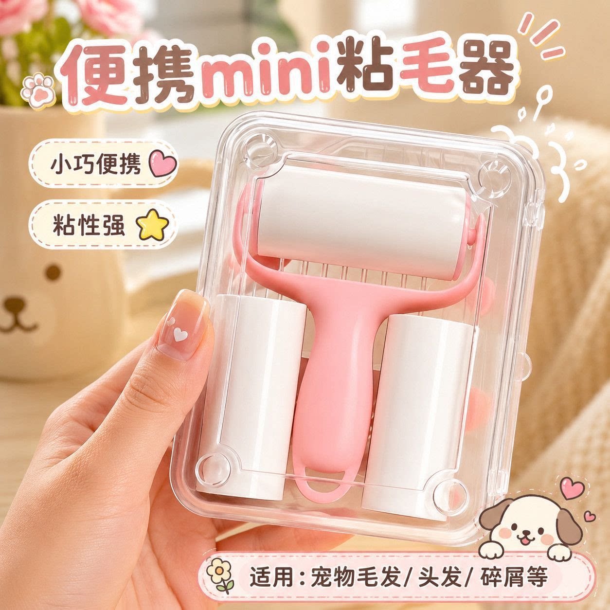 迷你便携可撕衣物宠物粘毛滚