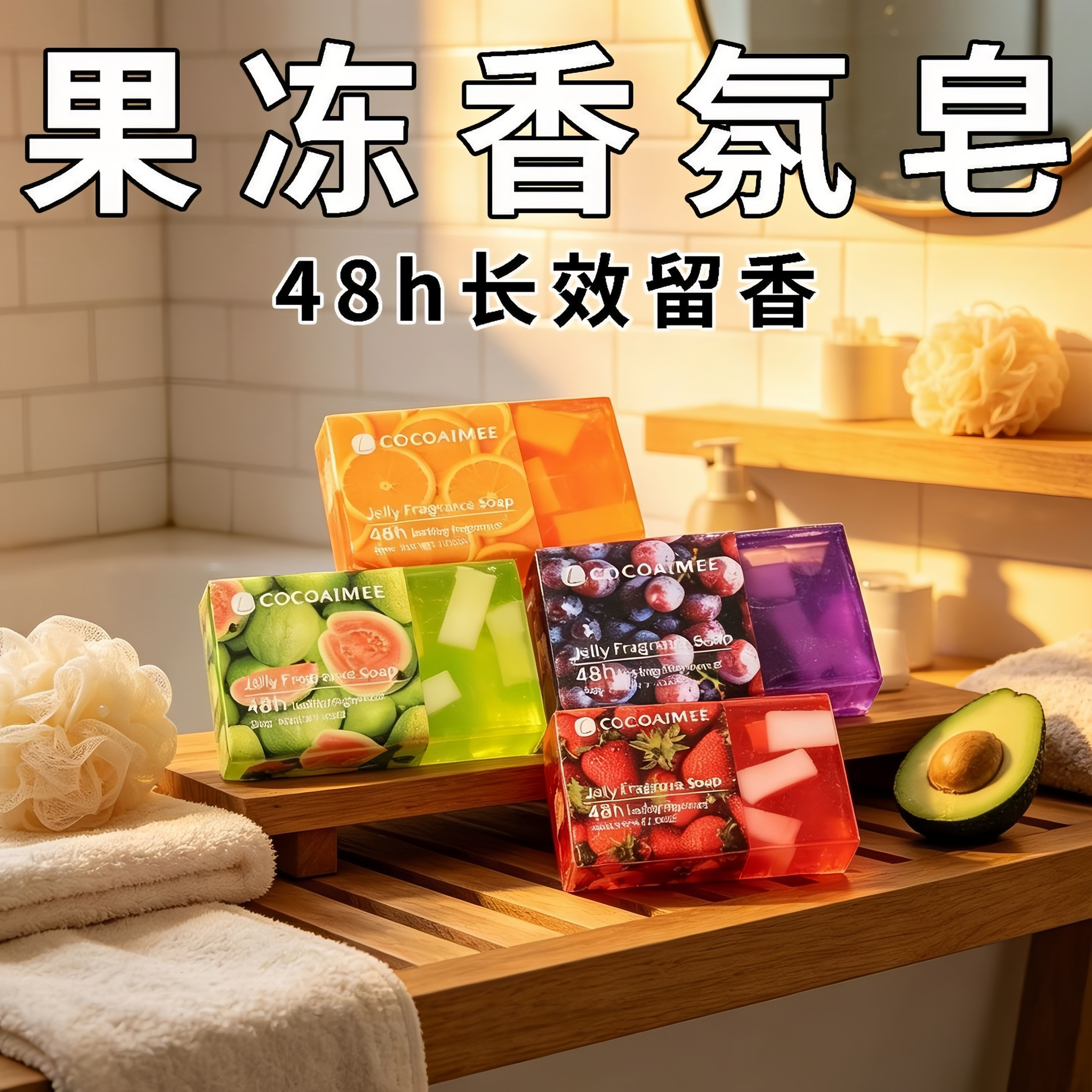 透明芭乐果冻香皂多口味清洁