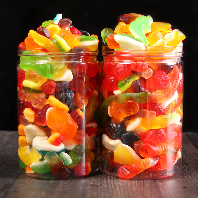 儿童橡皮糖qq糖果零食大礼包万圣节礼物混合水果味软糖罐装