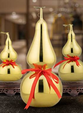 铜葫芦开口八卦纯铜风水摆件开盖保平安吉祥招财居室黄铜开运挂件