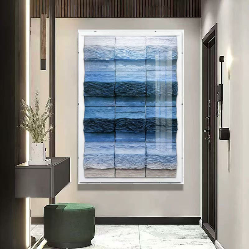 跨境现代简约立体纸艺亚克力入户玄关客厅装饰画样板间设计师