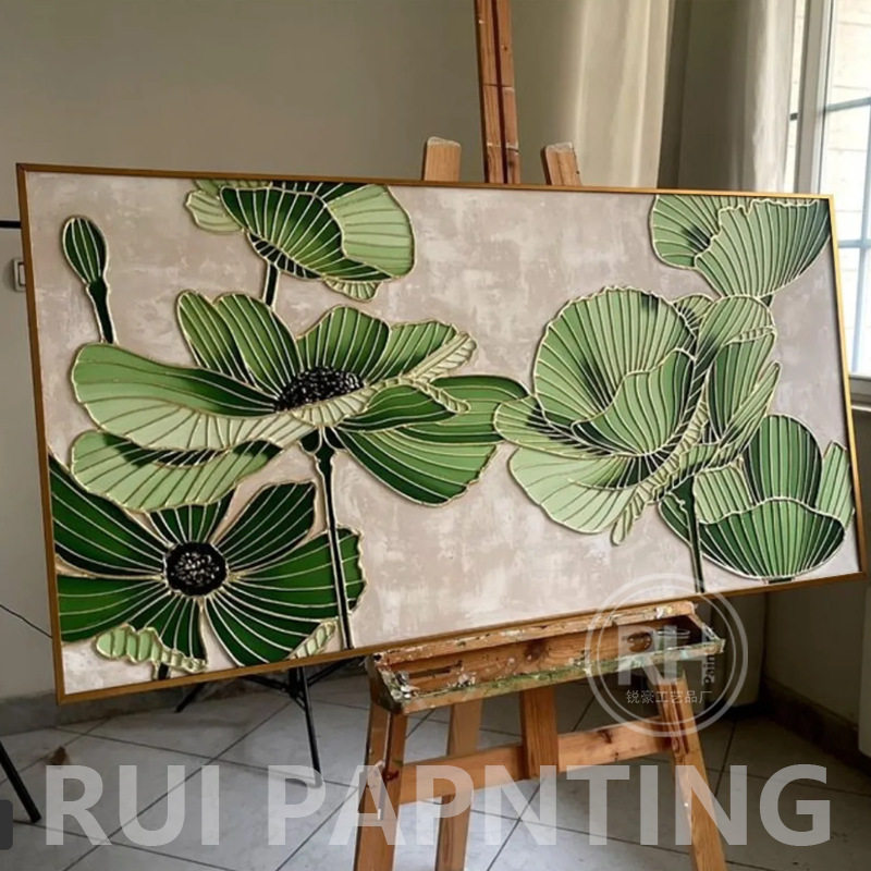 新款纯手绘油画3D立体肌理画客厅餐厅挂画别墅装饰画酒店装饰画