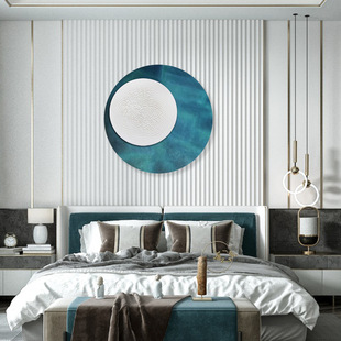 现代简约客厅背景墙面装饰3d立体主卧室床头挂件餐厅圆形创意壁画