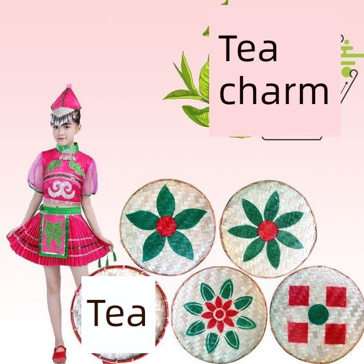 采茶道具竹编簸箕幼儿园少数民族舞蹈群舞《踩茶》道具竹编制品