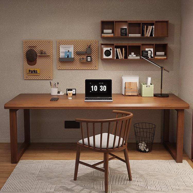 实木大板电脑桌台式书桌卧室家用电竞桌子长方形写字桌双人办公桌