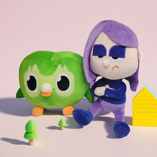 多邻国毛绒玩偶娃娃外语培训绿色猫头鹰公仔儿童礼物Duolingo