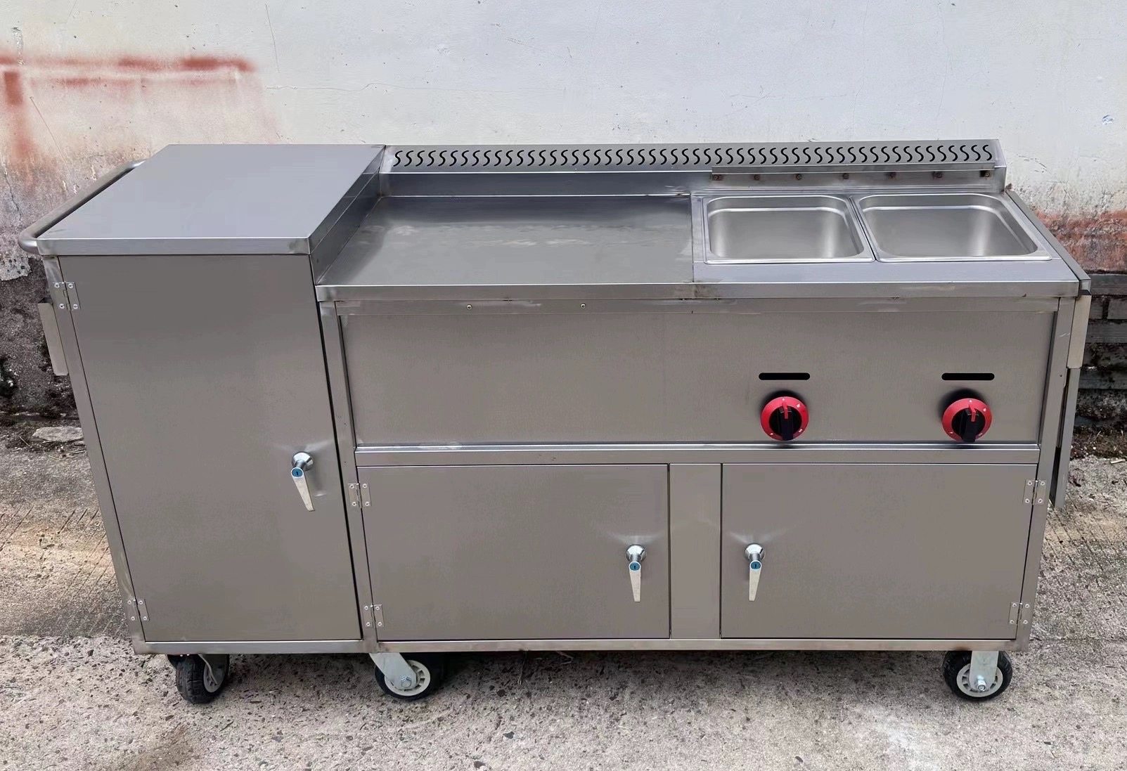 小吃车多功能摆摊油炸关东煮炸臭豆腐蒸笼瘦肉丸燃气灶一体机餐车