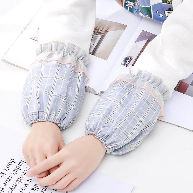 【旗舰店正品】2025新款韩版涤棉布简约格子短款防污护袖套女秋冬
