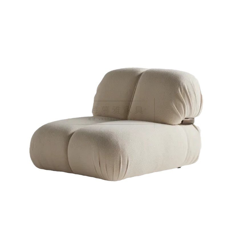 意式极简小户型客厅布艺沙发奶油风会所酒店样板间售楼处会客沙发