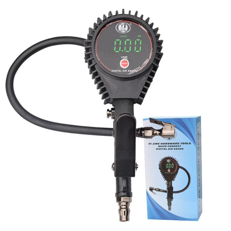 益精汽车轮胎数显充气枪打气表 充气表高精度汽车胎压表胎压枪