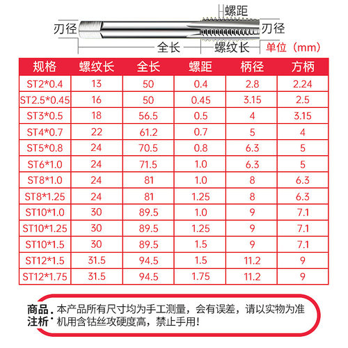 st钢丝螺套牙套丝锥丝攻螺纹护套丝锥st螺套丝锥m2-m16直槽