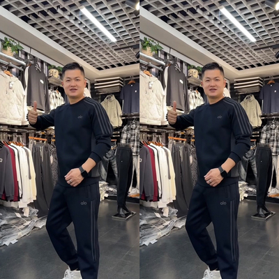 秋冬新款男士加厚加绒运动套装
