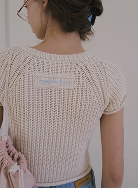 米妮Minnie同款针织短袖T恤女上衣圆领插肩袖小众品牌overdueflai