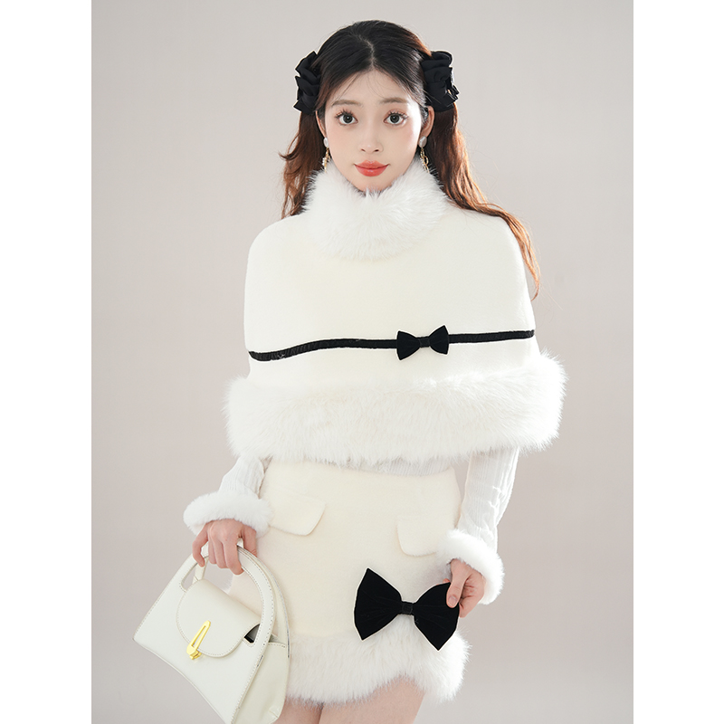 富家千金奶油丝绒毛绒套装女冬季爆款高级设计气质显瘦毛呢两件套