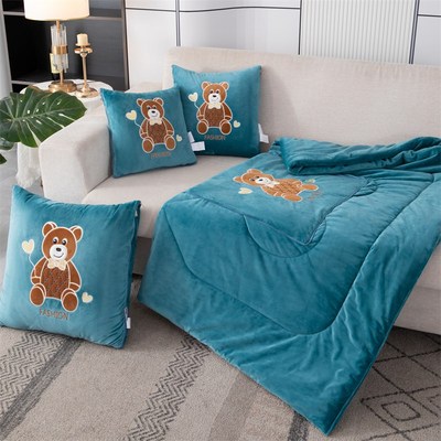 高档A类婴儿绒抱枕被两用加厚加大车载办公午休7-8斤1米8宽可机洗