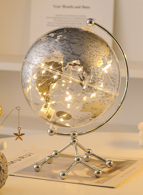 透明地球仪摆件高档轻奢酒柜电视柜客厅现代办公室书柜家居装饰品