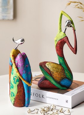 高级感抽象艺术品摆件家居客厅电视柜子桌面小众轻奢高档软装饰品