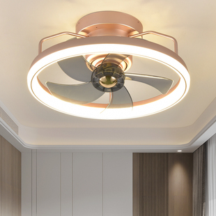 卧室吸顶风扇灯2024年新款 摇头电扇灯一体家用主卧房间顶灯带风扇