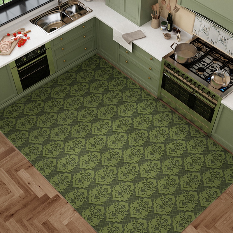 PVC地垫厨房防水防油防滑可擦免洗美式厨房整铺脚垫防脏门口垫子