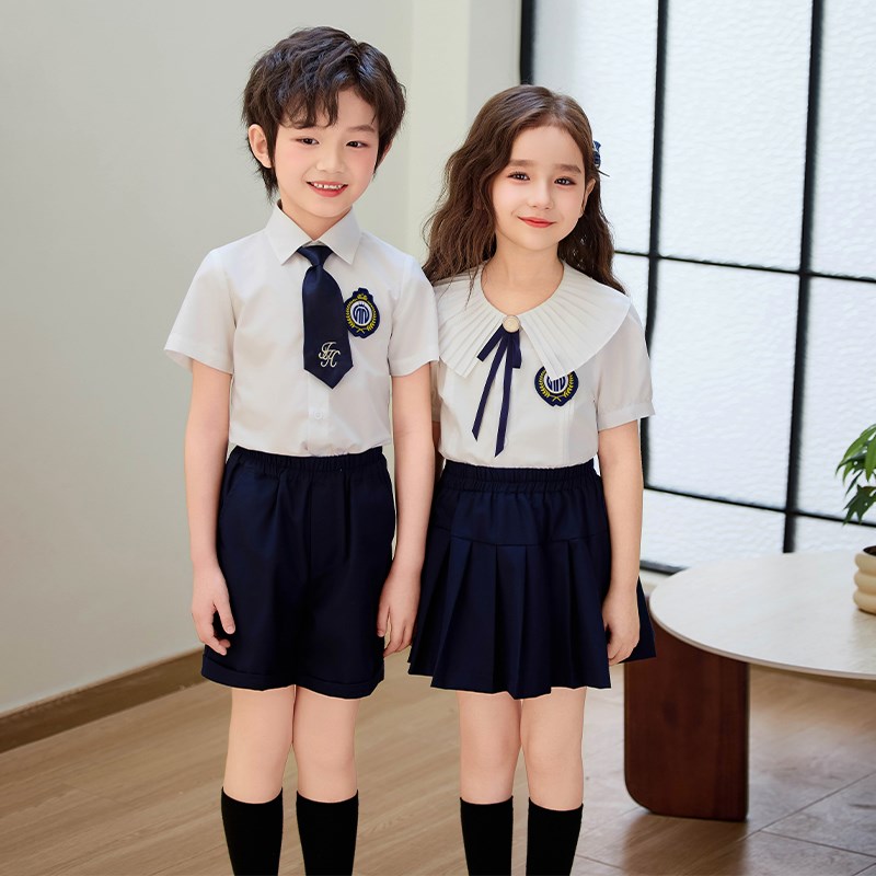 玩酷熊校服套装小学生英伦风幼儿园园服夏装儿童班服两件套合唱服