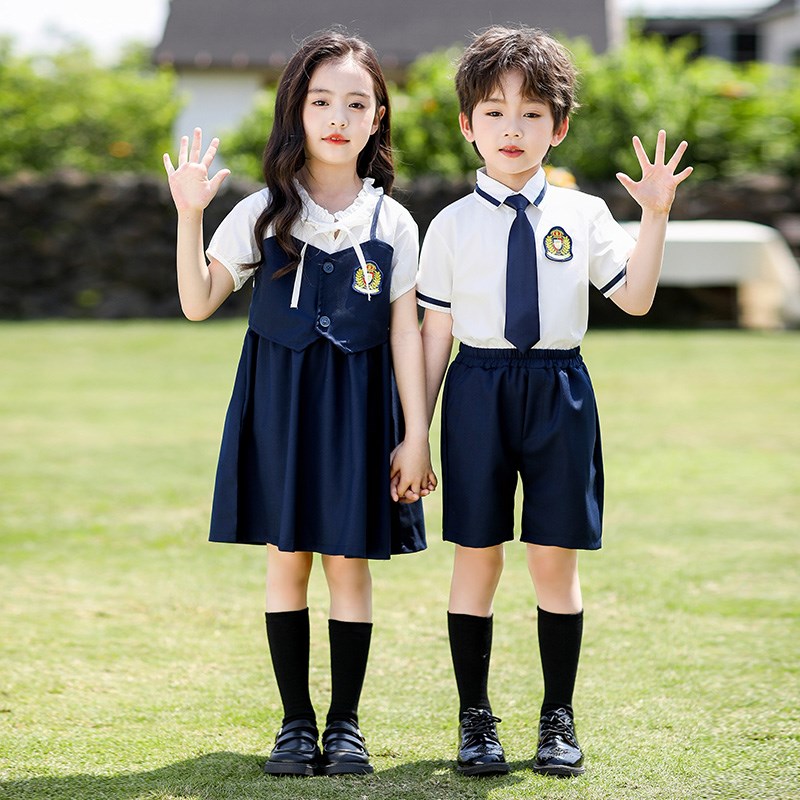 英伦风小学生校服夏季短袖幼儿园园服儿童运动会班服套装合唱服装