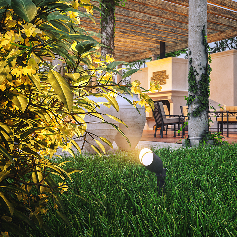 普梁led射树灯户外防水景观庭院室外圆形射灯园林草坪照树插地灯