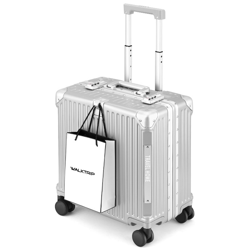 空姐铝框18寸行李箱短途拉杆箱小型旅行箱商务密码箱包皮箱子男女