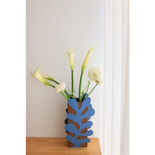 嘻物所 金属花瓶复古撞色简约北欧现代桌面客厅设计艺术摆件造型