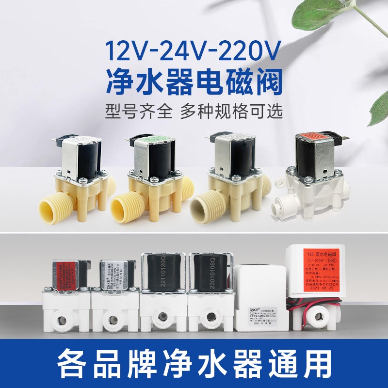 净水器进水电磁阀24V废水电磁阀300cc18秒冲洗阀2分RO净水机配件