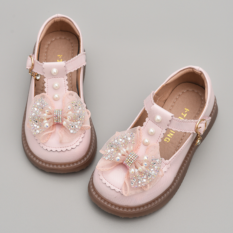 女童公主鞋儿童皮鞋春秋洋气小女孩软底休闲单鞋真皮童鞋宝宝鞋子