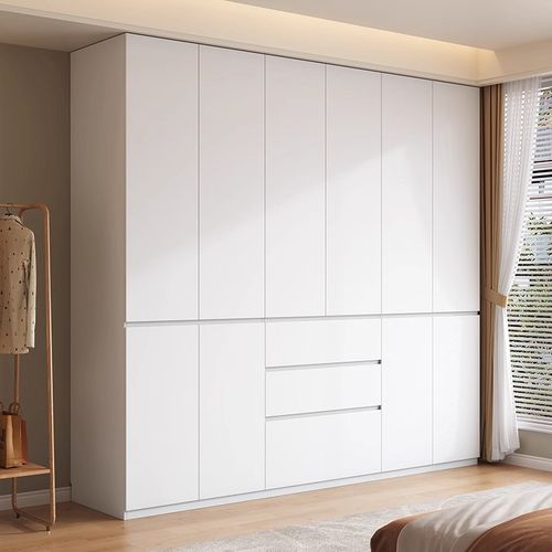 2024新款免拉手ENF级衣柜实木定制到顶分段式卧室家用储物大柜子