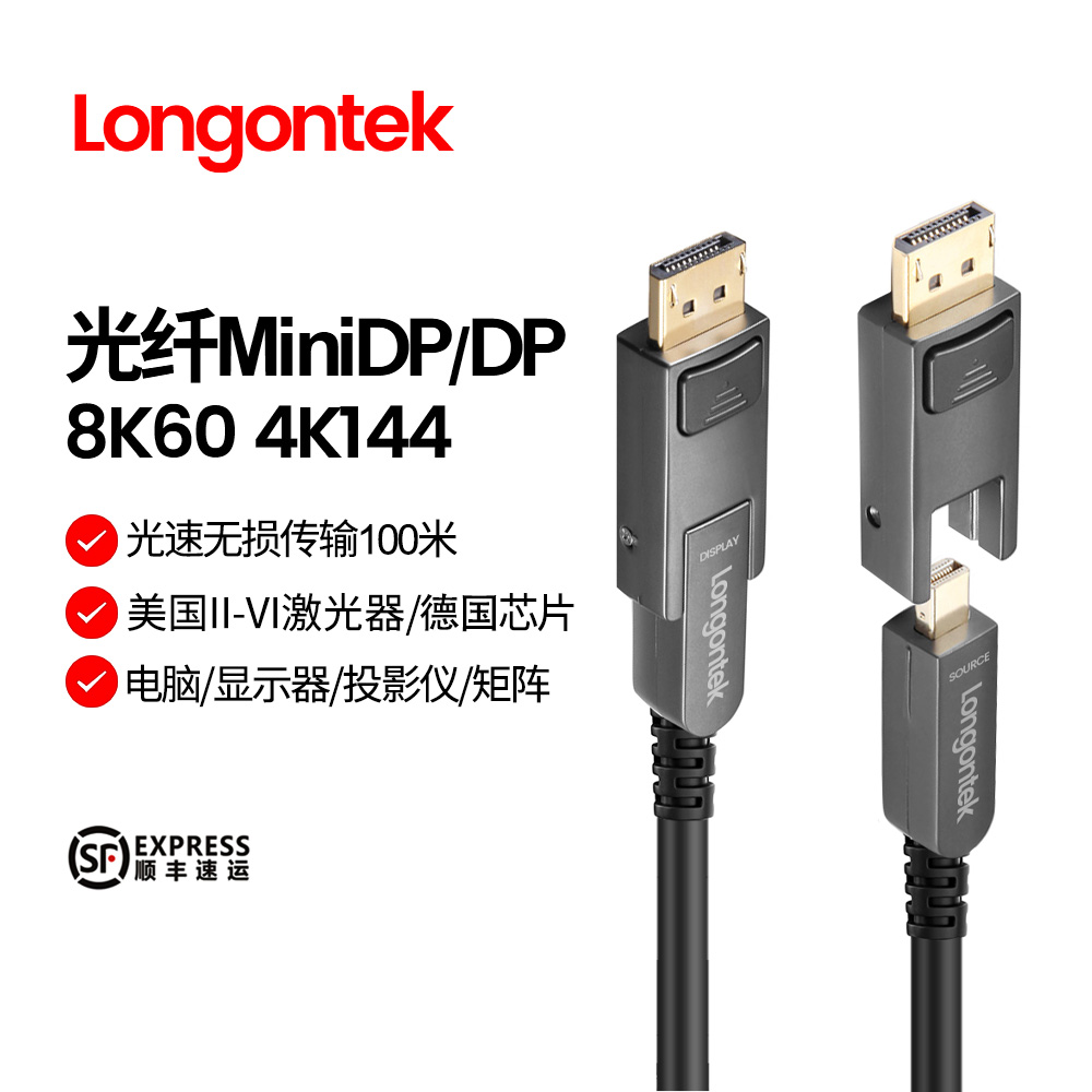 光纤minidp线转8k分体式炒股显卡