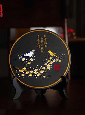 金乌炭雕梅兰竹菊创意家居工艺品摆件客厅书房办公室活性炭艺术品