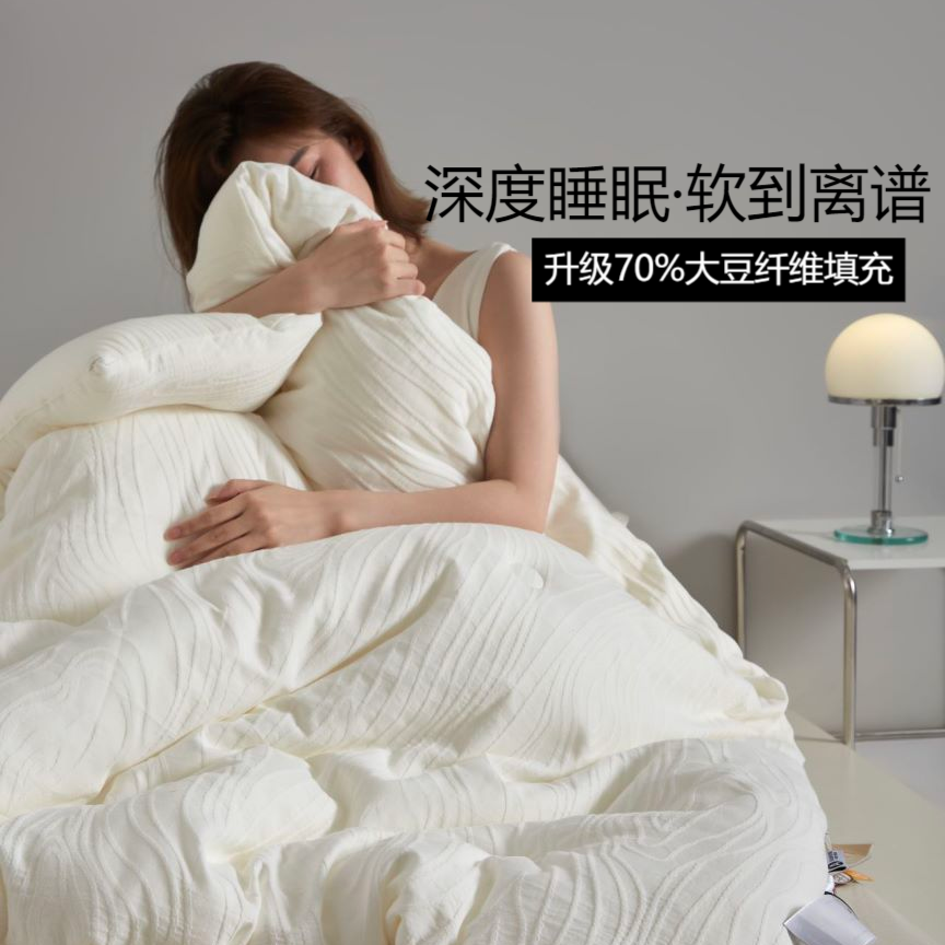 A类纯棉大豆纤维秋冬被芯子母被
