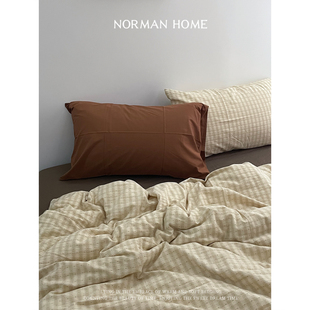 四月 ins风全棉水洗棉床上四件套纯棉提花被套床单床笠床品 谎言