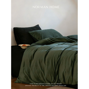 霍利之森/复古天鹅绒四件套纯色混搭毛绒被套床单冬季防静电床品