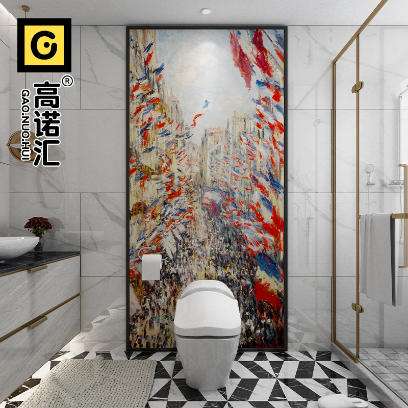 莫奈蒙托戈尔街 卫生间墙砖 马桶浴室生活阳台装饰画欧式手绘瓷砖图片
