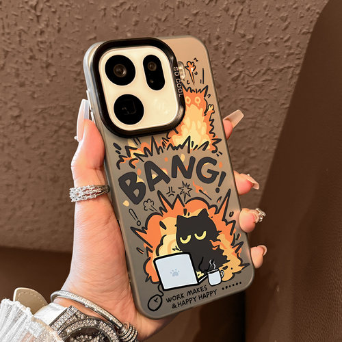 适用于oppofindx系列手机壳黑猫