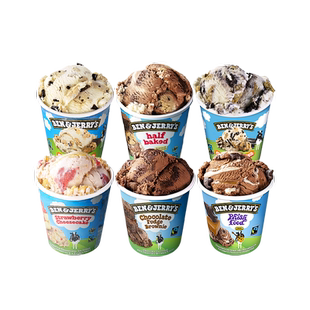 340元任选2组】Ben&Jerry's本杰瑞冰淇淋巧克力布朗尼进口冰激凌