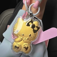 足金999送礼新黄金hellokitty猫哈喽KT手机链挂绳钥匙扣包包挂件