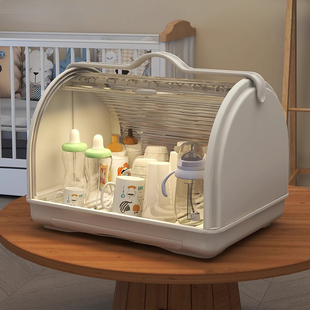 日本进口宝宝奶瓶收纳盒收纳箱婴儿餐具碗筷子工具柜沥水架置物架