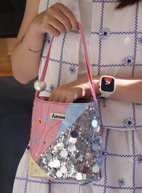 FUNCOO原创设计亮片手拎包腋下包斜挎包设计感包包百搭小包