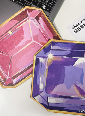 FUNCOO原创设计卡通钻石鼠标垫ins风家用办公室防滑耐脏游戏垫